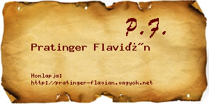 Pratinger Flavián névjegykártya